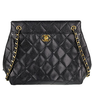 シャネル マトラッセ キャビアスキン ブラック チェーン ショルダーバッグ
