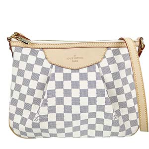 ルイ・ヴィトン ダミエ アズール シラク―サPM ホワイト ショルダーバッグ