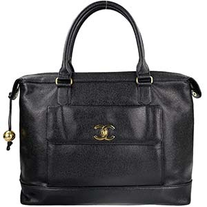 シャネル キャビアスキン ブラック トートバッグ