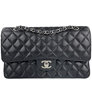 シャネル マトラッセ 25㎝ キャビアスキン ブラック ショルダーバッグ