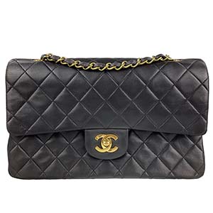 シャネル マトラッセ 25㎝ ラムスキン ブラック ショルダーバッグ