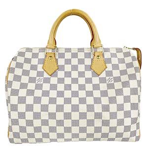 ルイ・ヴィトン ダミエ アズール スピーディ30 ホワイト ハンドバッグ