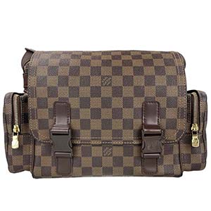 ルイ・ヴィトン ダミエ エベヌ リポーター メルヴィ―ル ブラウン ショルダーバッグ