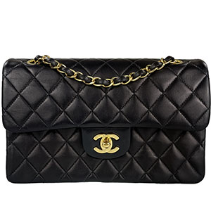 シャネル マトラッセ 23㎝ ラムスキン ブラック ショルダーバッグ