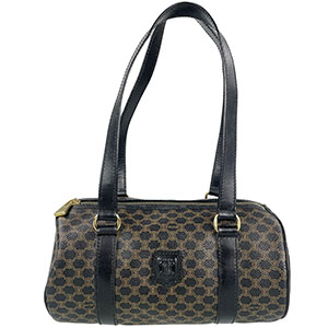 セリーヌ マカダム PVC レザー ブラック ショルダーバッグ