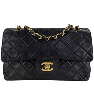 シャネル マトラッセ 23㎝ ラムスキン ブラック ショルダーバッグ