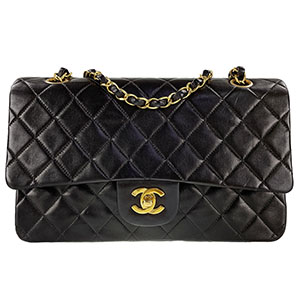 シャネル マトラッセ 25㎝ ラムスキン ブラック ショルダーバッグ