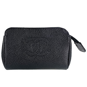 シャネル キャビアスキン ブラック コスメティック ポーチ