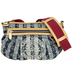 ルイ・ヴィトン クルーズライン ポルテ エポル レイエMM デニム レザー ブルー ショルダーバッグ