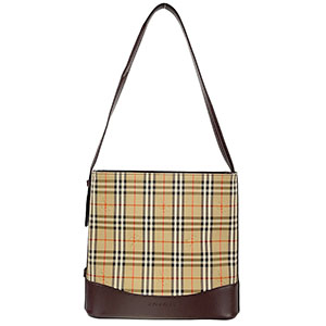バーバリー ノバチェック キャンバス レザー ベージュ ブラウン ワンショルダーバッグ