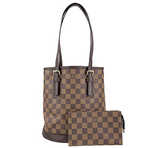 ルイ・ヴィトン ダミエ エベヌ マレ バケット ブラウン トートバッグ