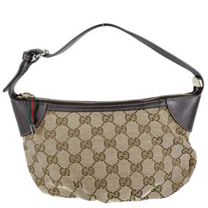 グッチ GGキャンバス キャンバス レザー ベージュ ブラウン ハンドバッグ
