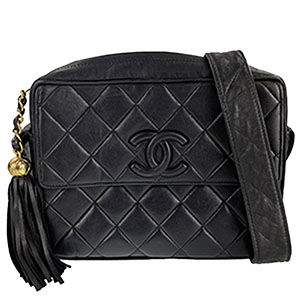 シャネル マトラッセ 22㎝ タッセル ラムスキン ショルダーバッグ