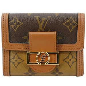 ルイ・ヴィトン モノグラム リバース ポルトフォイユ ドーフィーヌ コンパクト ブラウン 財布