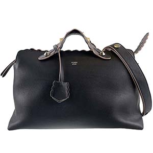 フェンディ バイザウェイ ラージ カーフレザー ネイビー 2WAY ハンドバッグ