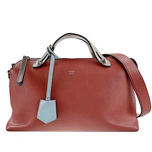 フェンディ バイザウェイ ミディアム カーフレザー レッド 2WAY ハンドバッグ