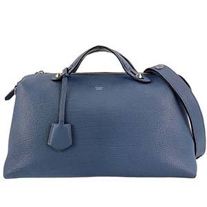 フェンディ バイザウェイ ラージ カーフレザー ブルー 2WAY ハンドバッグ