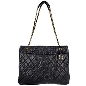 シャネル マトラッセ ラムスキン ブラック チェーン ショルダーバッグ