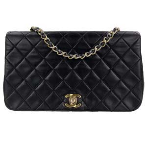 シャネル マトラッセ 23㎝ ラムスキン ブラック ショルダーバッグ