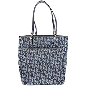 ディオール トロッター キャンバス レザー ネイビー トートバッグ