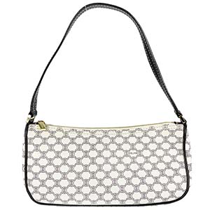 セリーヌ マカダム PVC レザー ホワイト ハンドバッグ