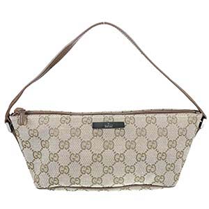 グッチ GGキャンバス キャンバス レザー ベージュ ブラウン アクセサリーポーチ