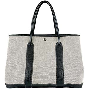 エルメス ガーデンパーティPM トワルアッシュ ブラック アイボリー トートバッグ