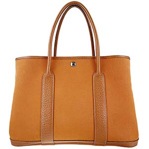 エルメス ガーデンパーティPM トワルオフィシエ オレンジ トートバッグ