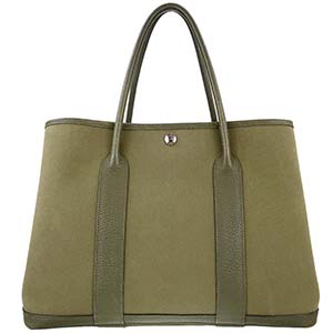 エルメス ガーデンパーティPM トワルオフィシエ グリーン トートバッグ