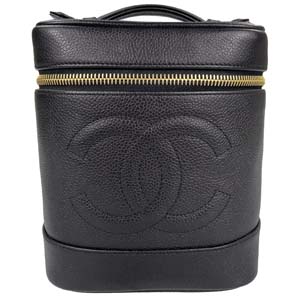 シャネル キャビアスキン ブラック バニティ ハンドバッグ