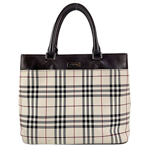バーバリー ノバチェック ベージュ ブラウン ハンドバッグ