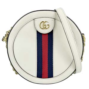 グッチ オフィディア ミニ レザー ホワイト ラウンド バックパック 