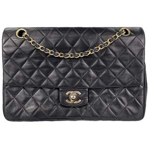 シャネル マトラッセ 27㎝ ラムスキン ブラック ショルダーバッグ