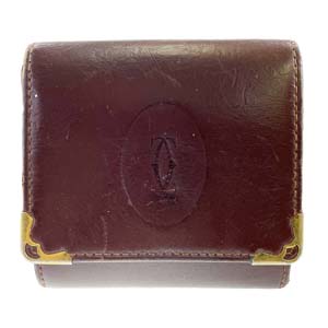 カルティエ マストライン レザー ボルドー コインケース