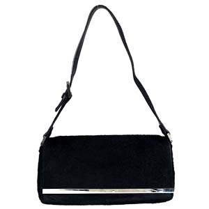 フェンディ ハラコ レザー ブラック ショルダーバッグ