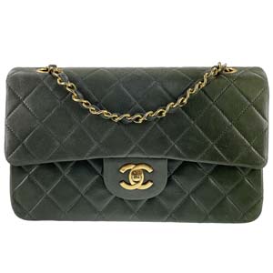 シャネル マトラッセ 25㎝ ラムスキン ダークグリーン ショルダーバッグ