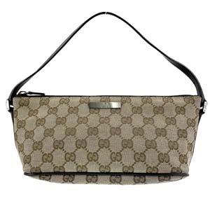 グッチ GGキャンバス キャンバス レザー ベージュ ブラウン アクセサリーポーチ