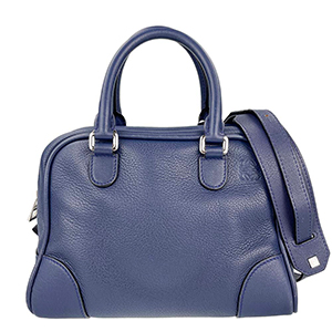 ロエベ アマソナ75 カーフスキン ネイビー 2WAY ハンドバッグ