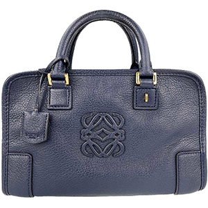 ロエベ アマソナ23 カーフスキン ネイビー ハンドバッグ