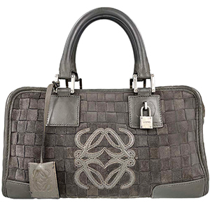 ロエベ アマソナ28 スエード グレー ハンドバッグ