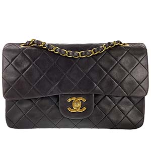 シャネル  マトラッセ 23㎝ ラムスキン ブラック ショルダーバッグ