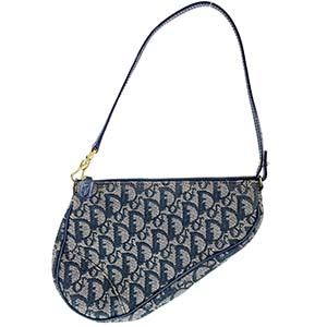 ディオール サドルバッグ トロッター キャンバス レザー ネイビー ショルダーバッグ