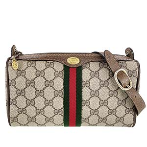 グッチ オールドグッチ シェリーライン PVC レザー ベージュ ブラウン ショルダーバッグ