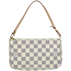 ルイ・ヴィトン ダミエ アズール ポシェット アクセソワ―ル ホワイト ポーチ