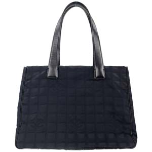 シャネル ニュートラベルライン ナイロンジャガード ブラック トートバッグ