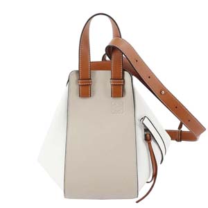 ロエベ ハンモック スモール クラシックカーフ ベージュ ブラウン 2WAY ハンドバッグ