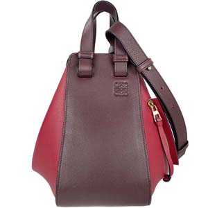 ロエベ ハンモック スモール カーフスキン ボルドー レッド 2WAY ハンドバッグ