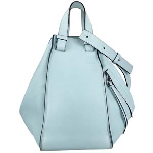 ロエベ ハンモック カーフスキン ライトブルー 2WAY ハンドバッグ