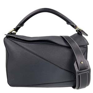 ロエベ パズルバッグ カーフスキン ブラック 3WAY ショルダーバッグ