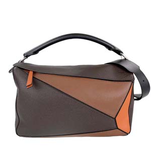 ロエベ パズルバッグ カーフスキン ブラウン 3WAY ショルダーバッグ